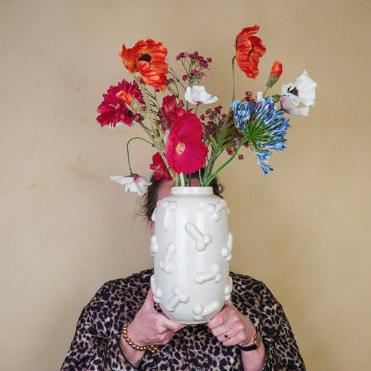 Vase - Dick - Ceramic - Beige - 17x17x27cm