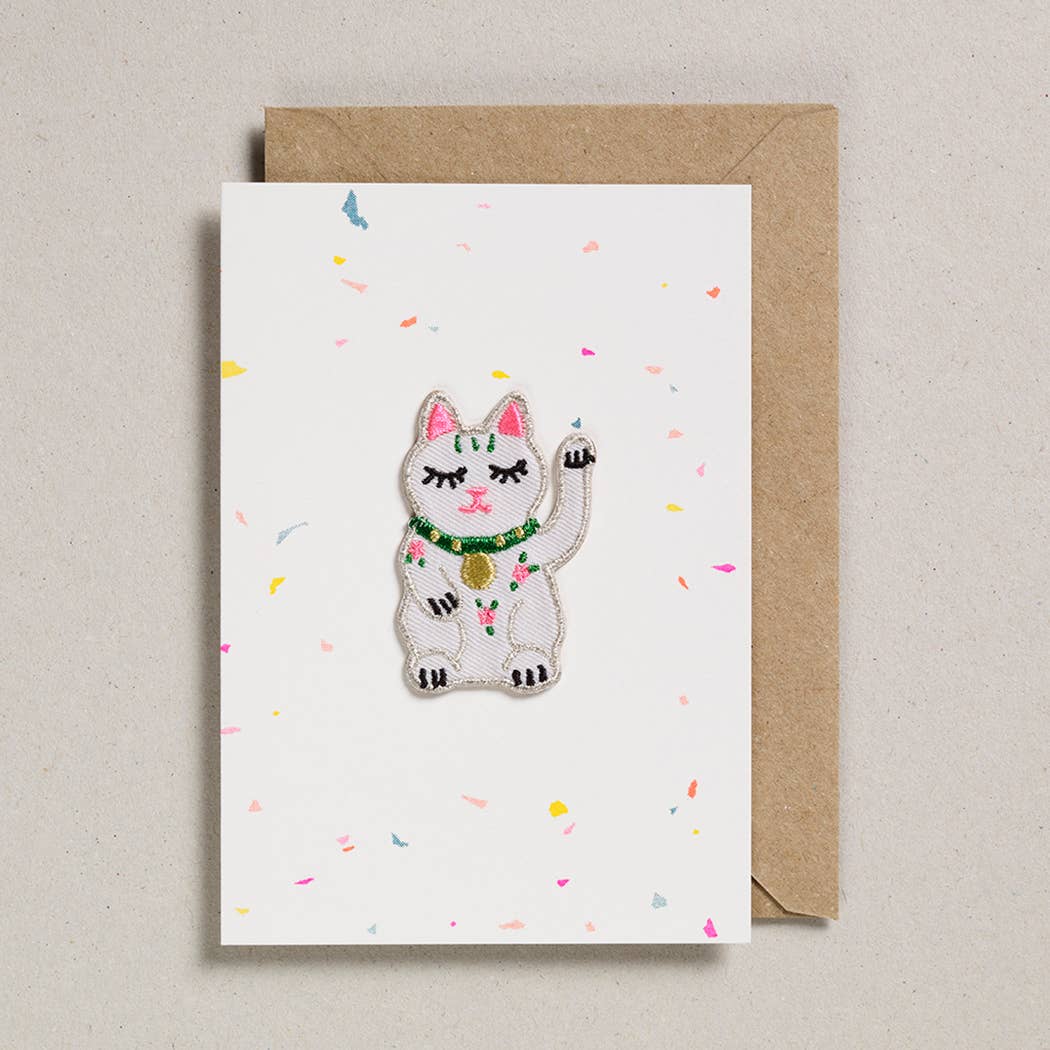 patch cards pack of 6 lucky waving cat