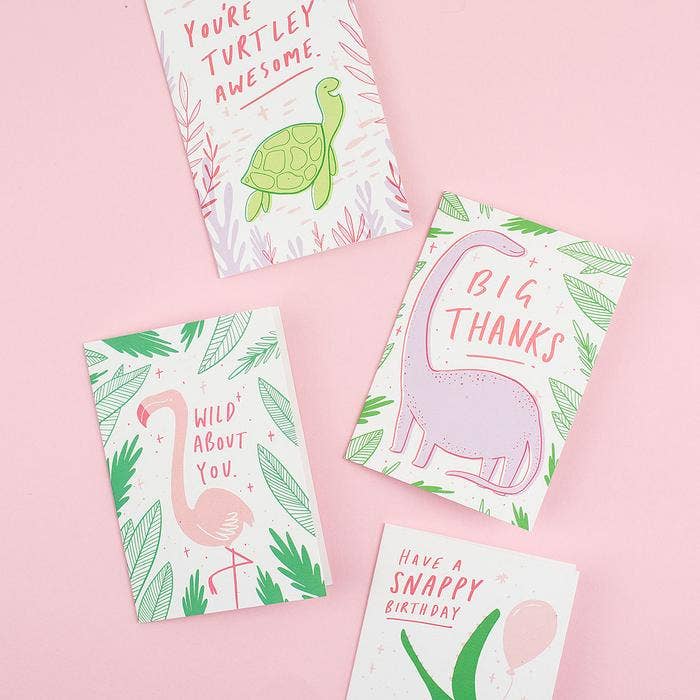 carte de voeux dinosaure big thanks old english company