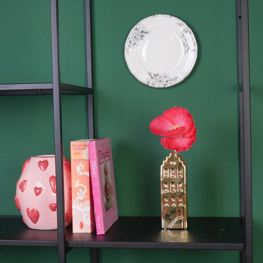 Flower vase - Home vase - Ceramic - Gold - 6x5.5x18 cm