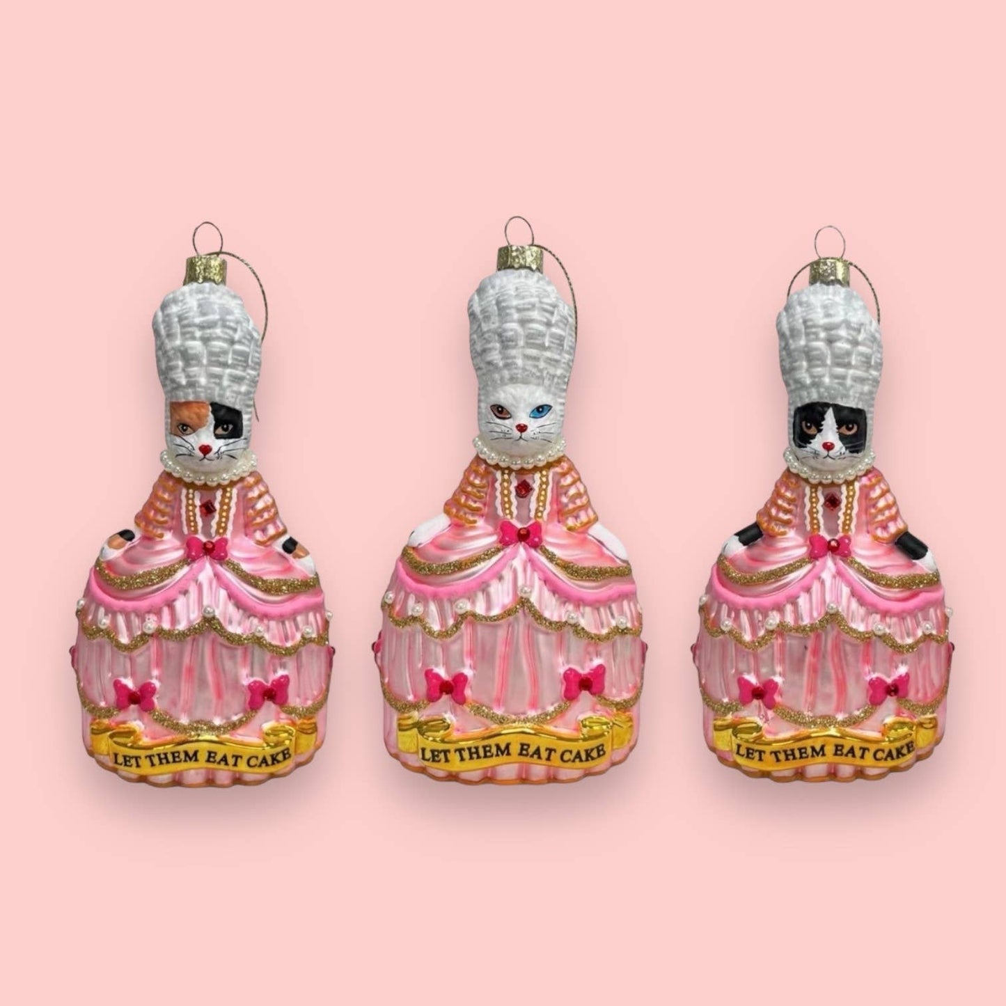 Marie Antoinette Calico Cat “Let Them Eat” Christmas Ornament