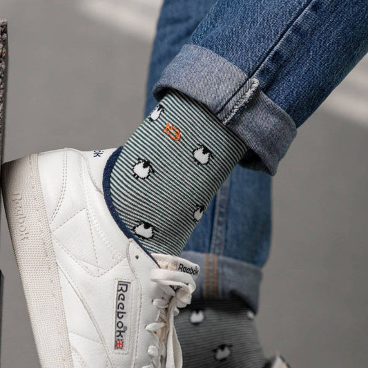 socks in combed cotton animals sheep one size 7 11