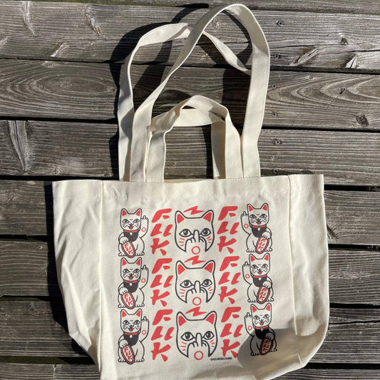 tote bag fuck you maneki neko heldbergs games