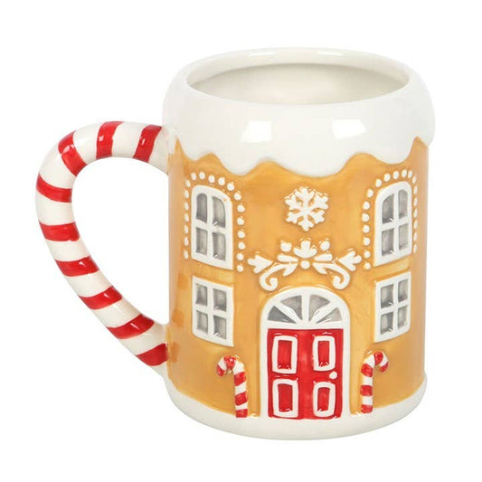 Gingerbread House & Candy Cane 3D Mug