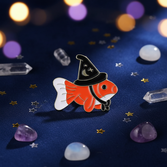 Goldfish Wizard Pin