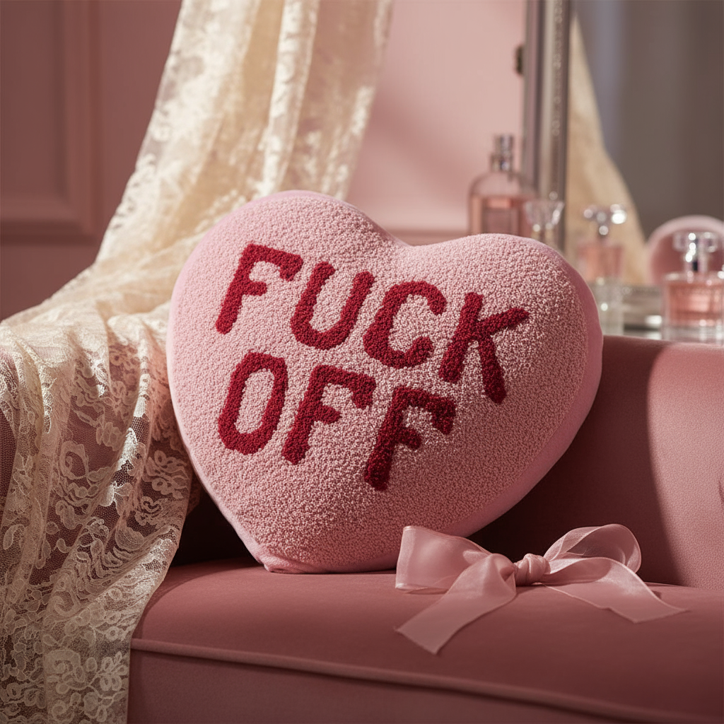 Fuck Off Heart Heating Pad