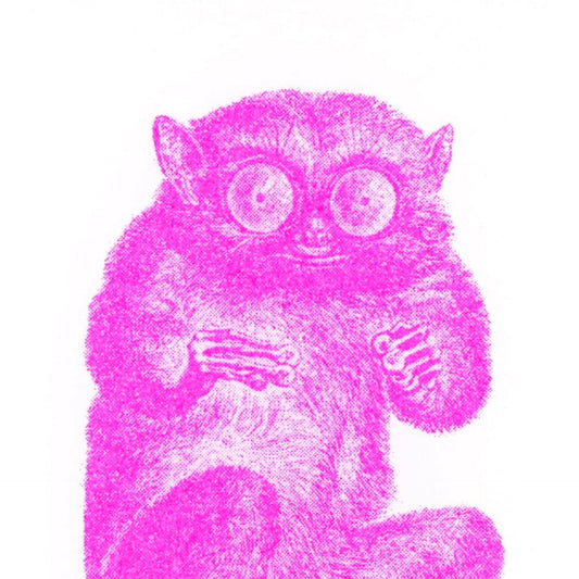 Carte Postale Tarsier Néon Rose