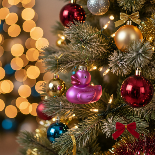 Boule de Noël Canard de Bain Rose