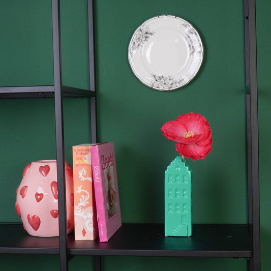 Flower vase - Home vase - Ceramic - Sea green - 6x5.5x18 cm