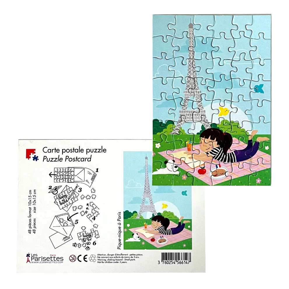 puzzle carte postale paris pique nique les parisettes PARPUZ PIQ 3760254566147