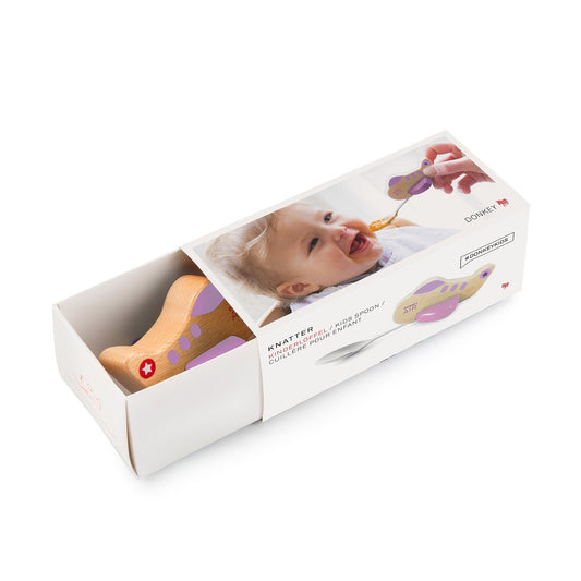 cuillere enfant avion violet donkey