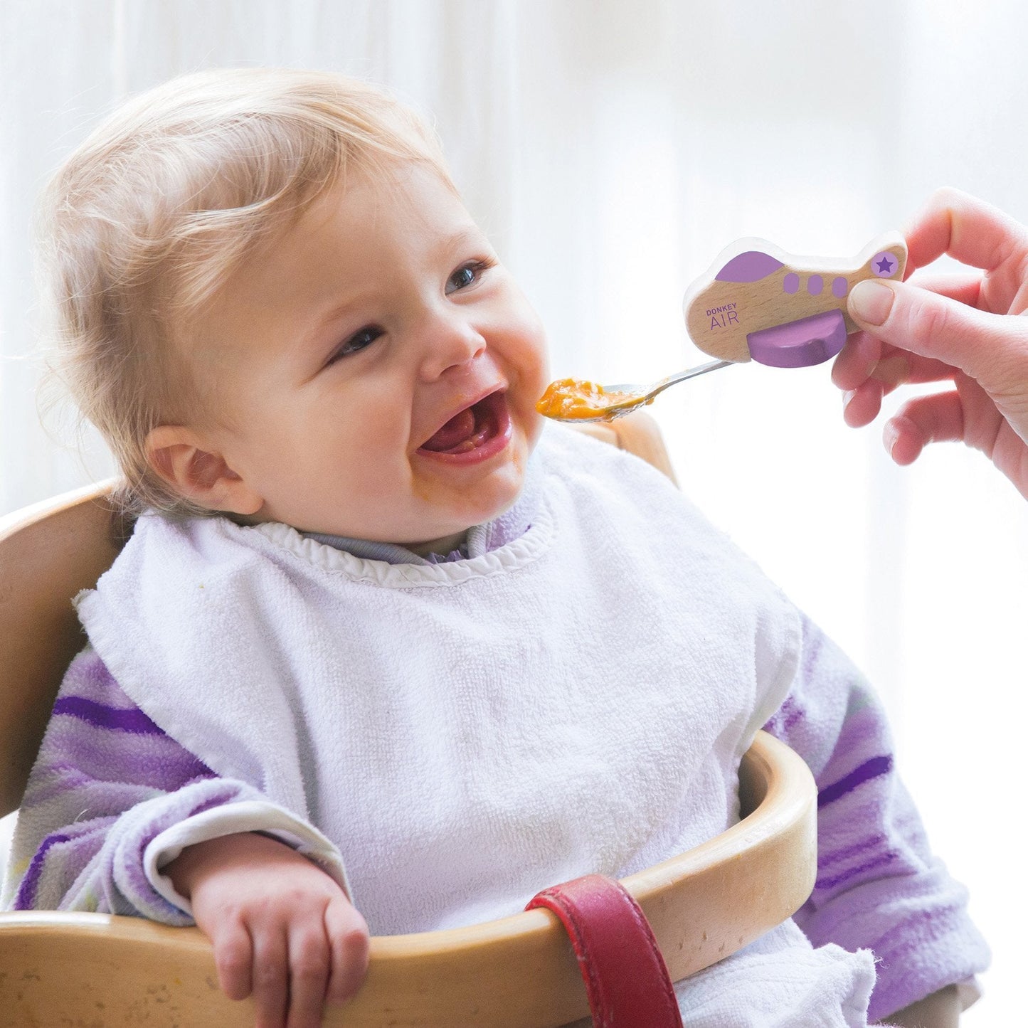 cuillere enfant avion violet donkey