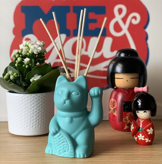 diffuseur de parfum chat chanceux bleu bitten