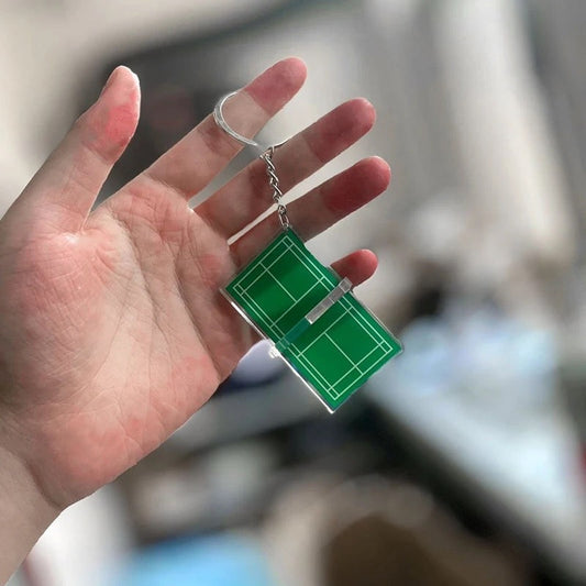 porte cles badminton terrain