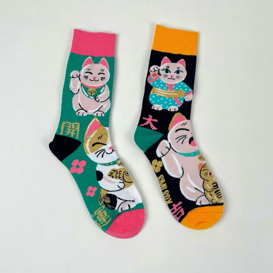 chaussettes depareillees chat chanceux lcc
