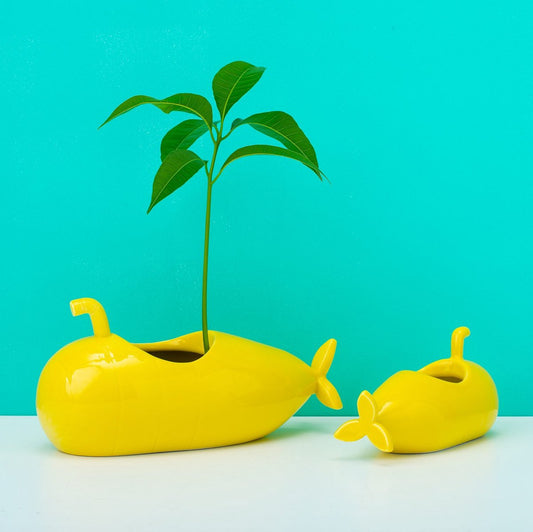 Yellow Submarine Flower Pot