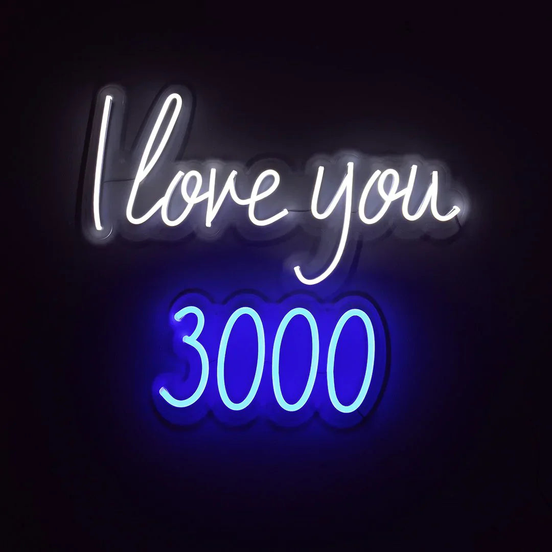 led wall neon i love you 3000