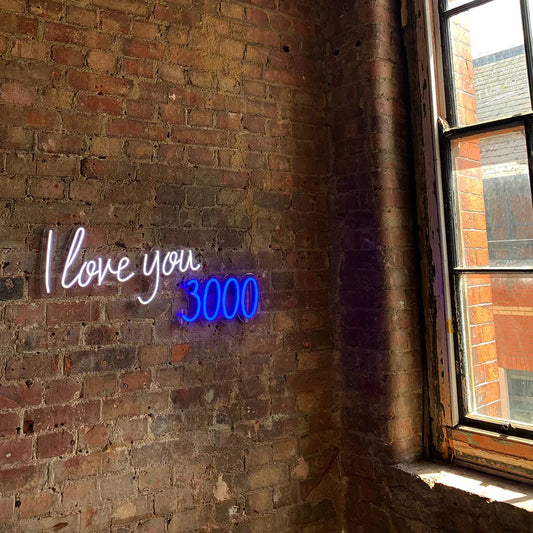 led wall neon i love you 3000