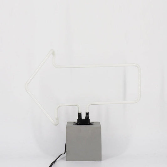 neon concrete base arrow