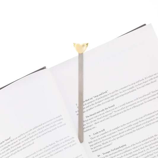 marque page coeur aile dore metalmorphose