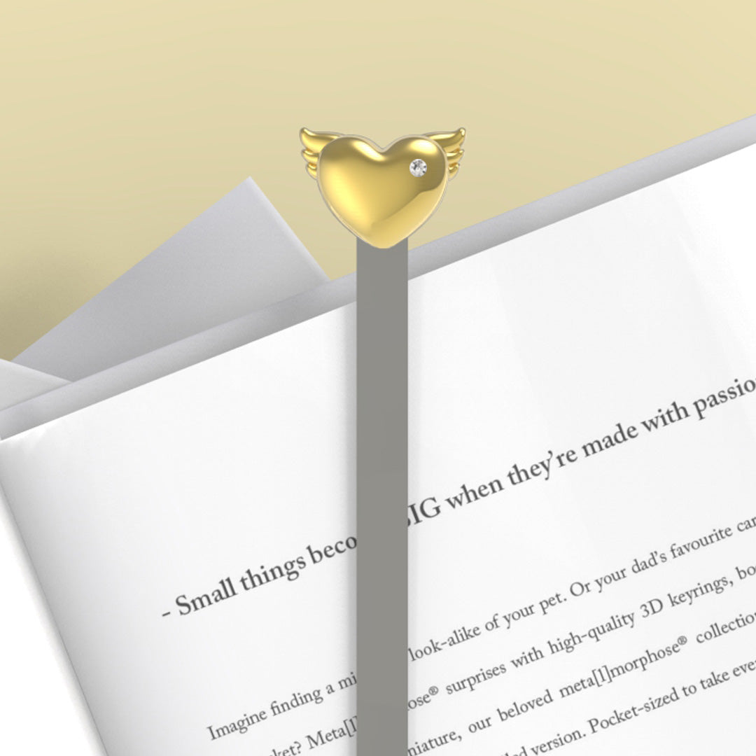 marque page coeur aile dore metalmorphose