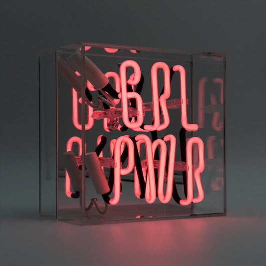 mini acrylic box neon girl power pink