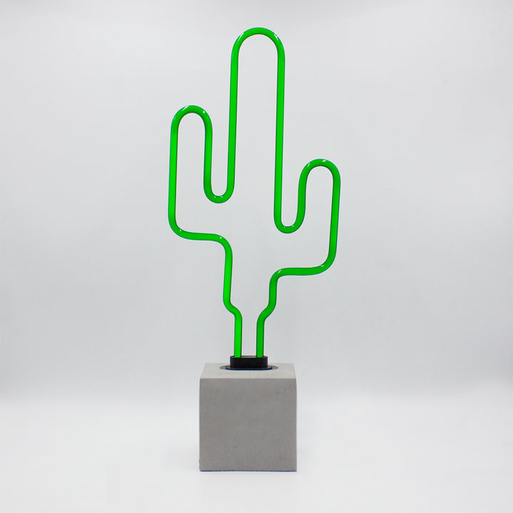neon concrete base cactus
