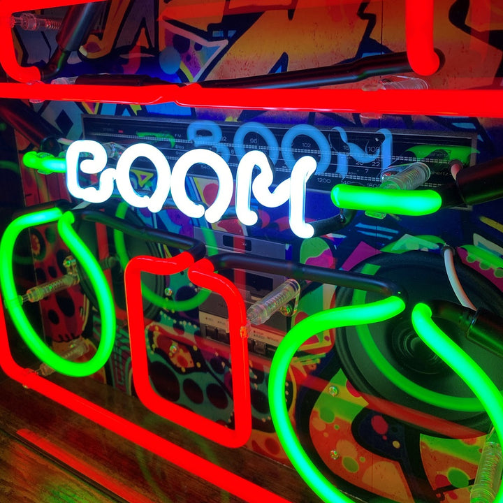 large acrylic box neon boom box