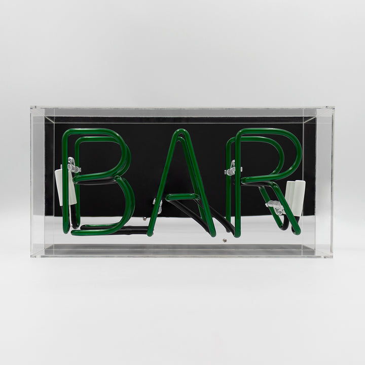 acrylic box neon bar green