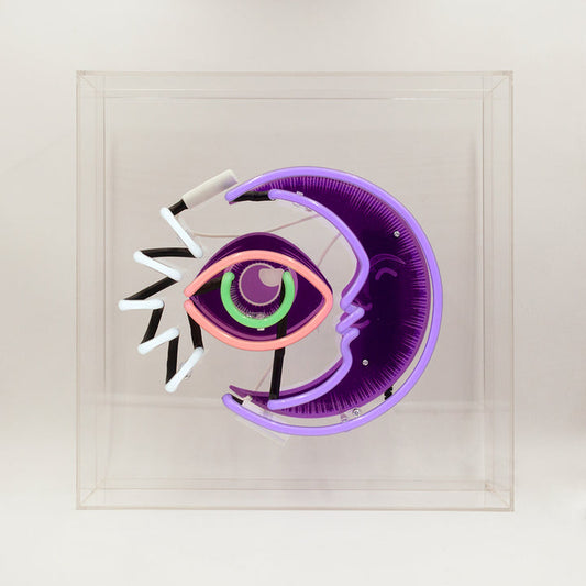 large acrylic box neon moon
