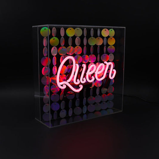 acrylic box neon queen
