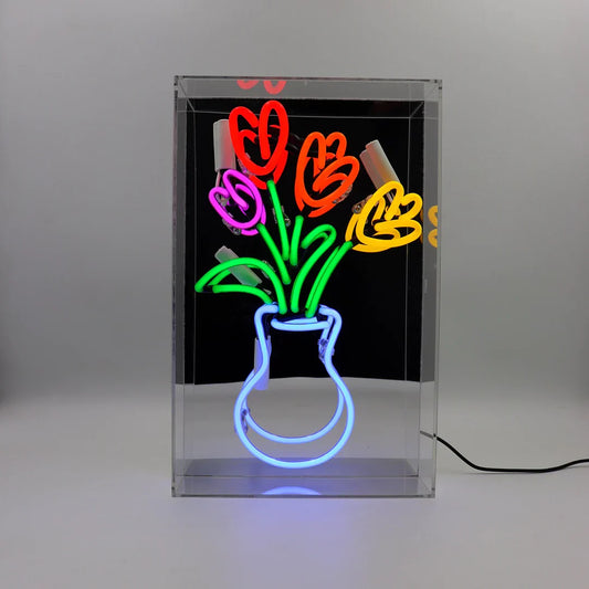 neon vase de tulipes locomocean