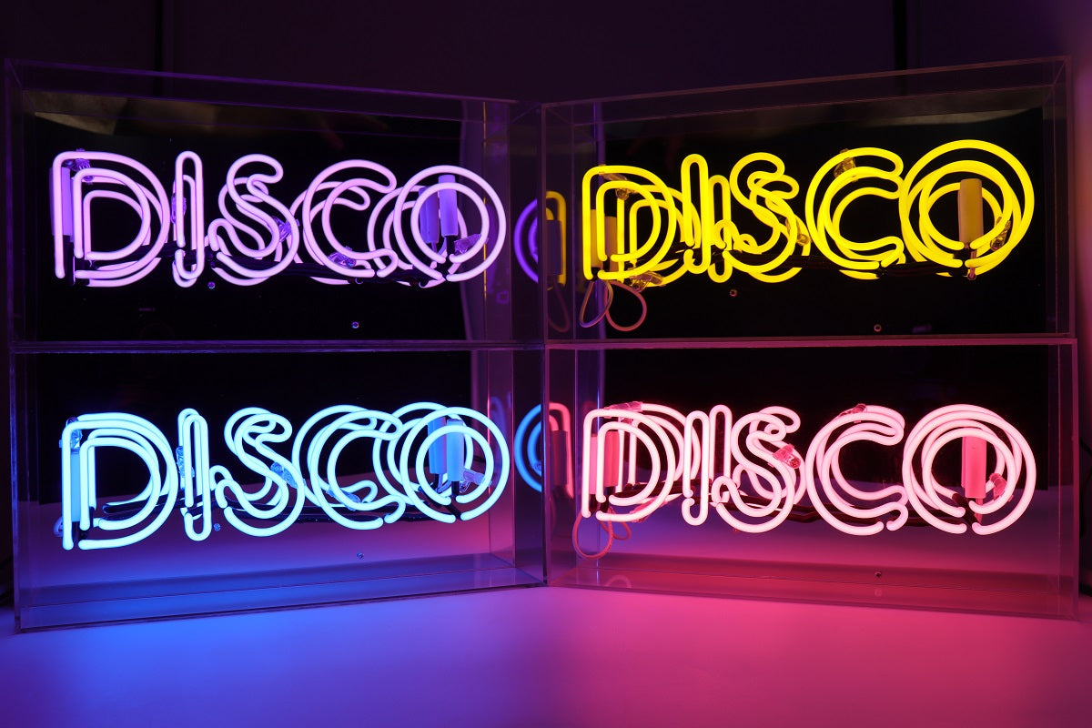 acrylic box neon disco pink