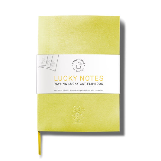 notebook chat chanceux jaune donkey