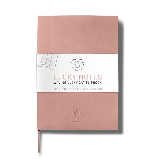 notebook chat chanceux rose donkey