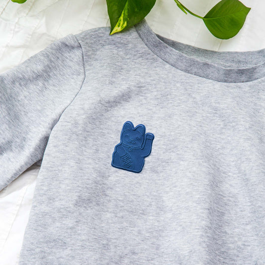 patch chat chanceux bleu fonce donkey