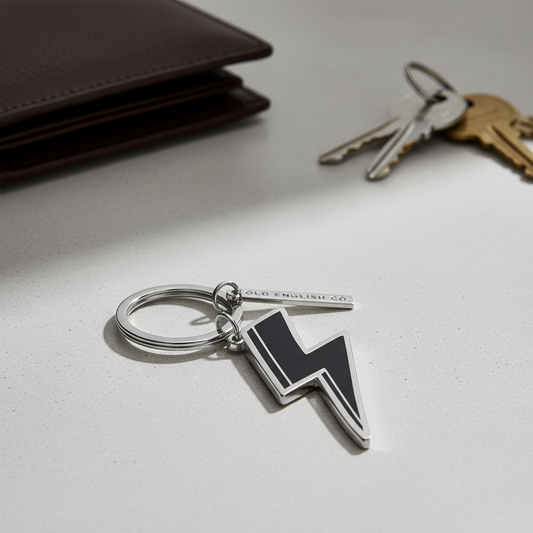 Black Lightning Bolt Keychain