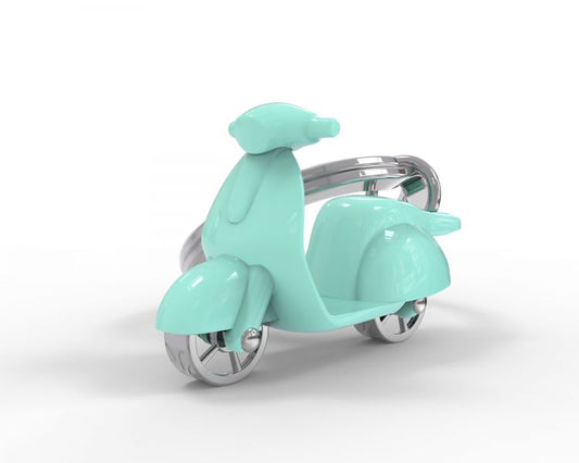 porte cles scooter turquoise metalmorphose