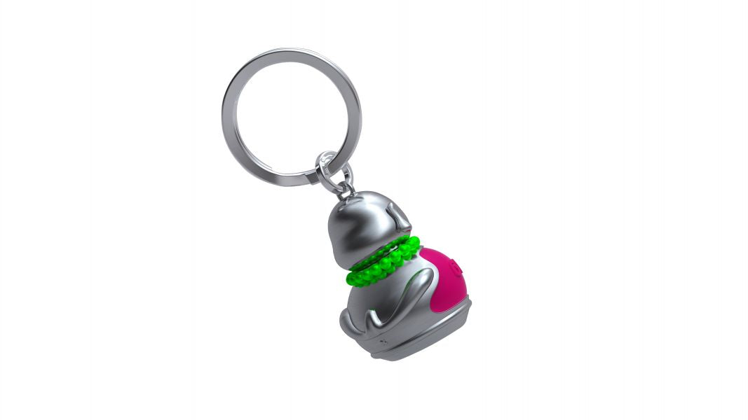 porte cles bouddha fuchsia metalmorphose