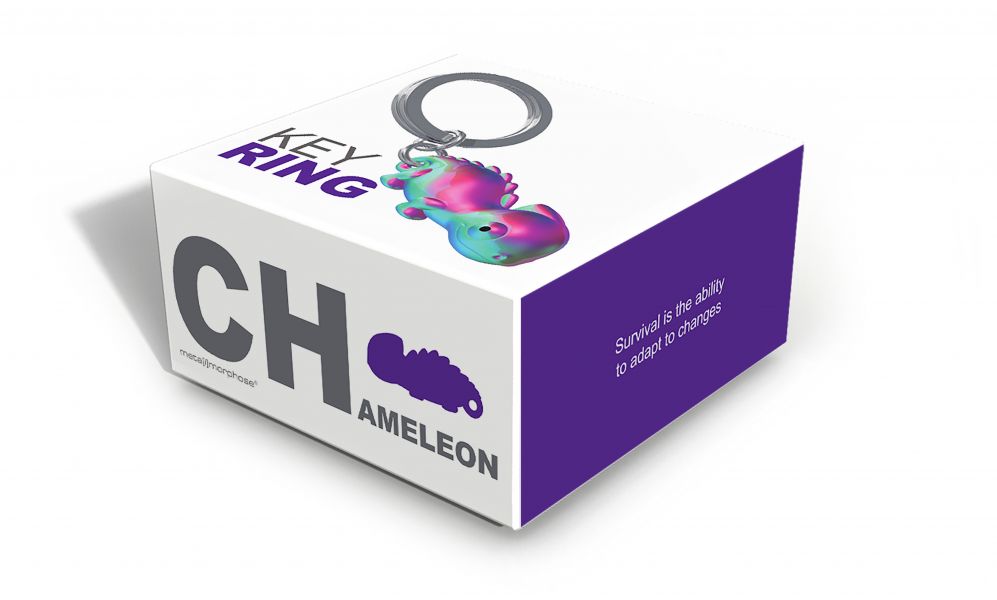 porte cles cameleon arc en ciel metalmorphose