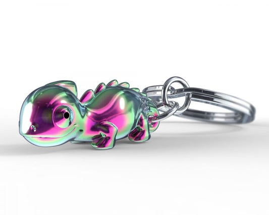 porte cles cameleon arc en ciel metalmorphose