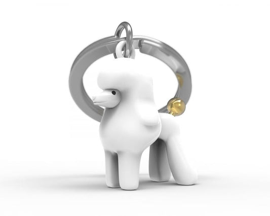 porte cles caniche blanc metalmorphose