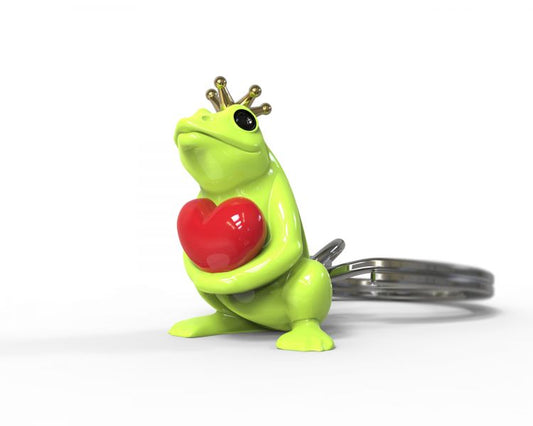 porte cles grenouille verte coeur metalmorphose