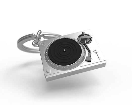 porte cles platine vinyle argentee metalmorphose