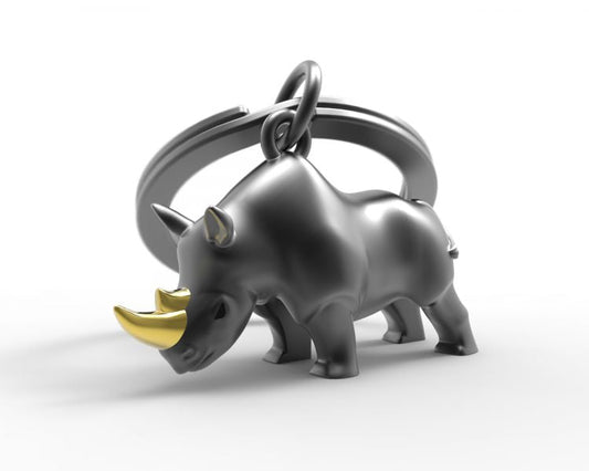 porte cles rhinoceros noir metalmorphose