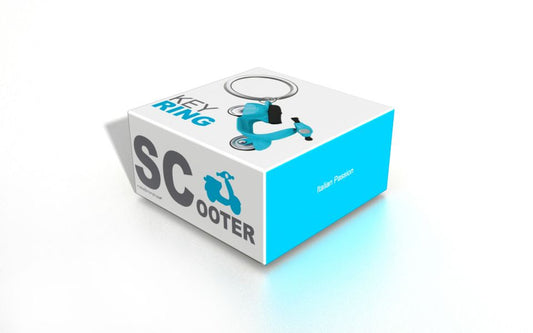 porte cles scooter retro bleu metalmorphose