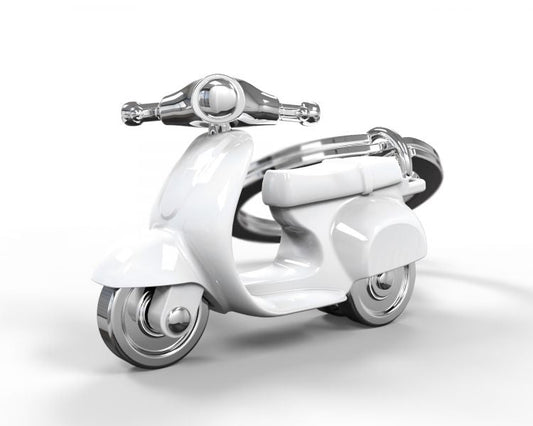 porte cles scooter retro blanc metalmorphose