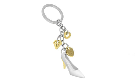 porte cles talon charm blanc metalmorphose