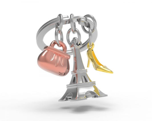 porte cles tour eiffel argentee metalmorphose