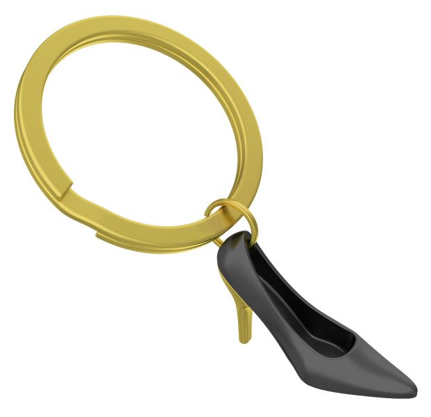 porte cles talon noir metalmorphose